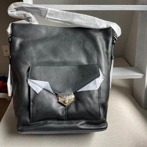 NEW Stella & Dot Black Leather Covet Bucket Bag/Purse